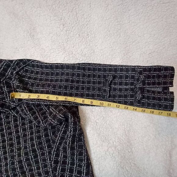 Karl Lagerfield Paris Windowpane Bow 3/4 Sleeve Blouse Top Black White Size S - Picture 8 of 8